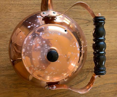 How to remove white spots from a copper teakettle