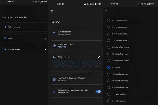How to Trigger Routines at Sunrise/Sunset on Google Assistant 