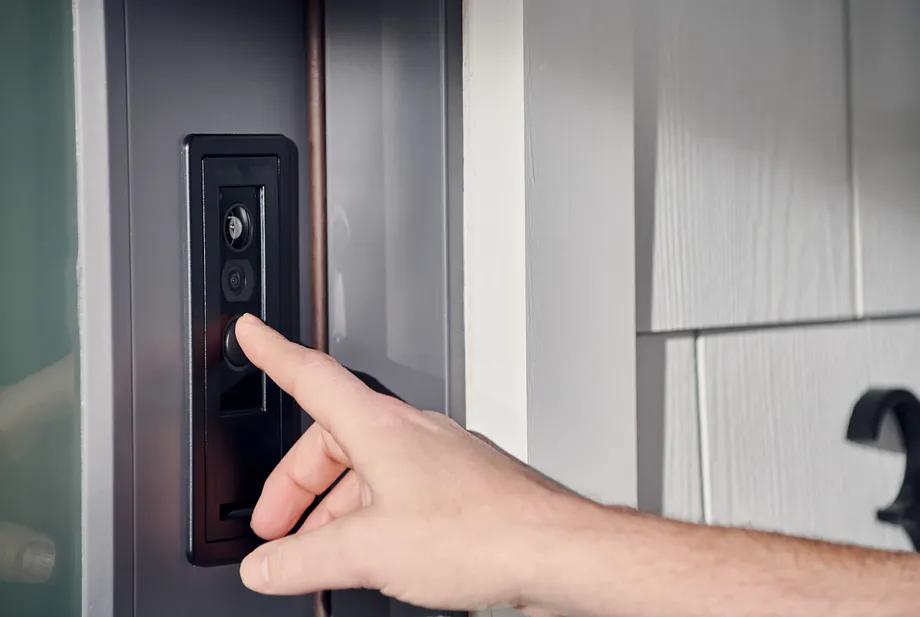Masonite M-Pwr All-In-One Smart Door Has Video Doorbell, Smart Lock, And Battery 