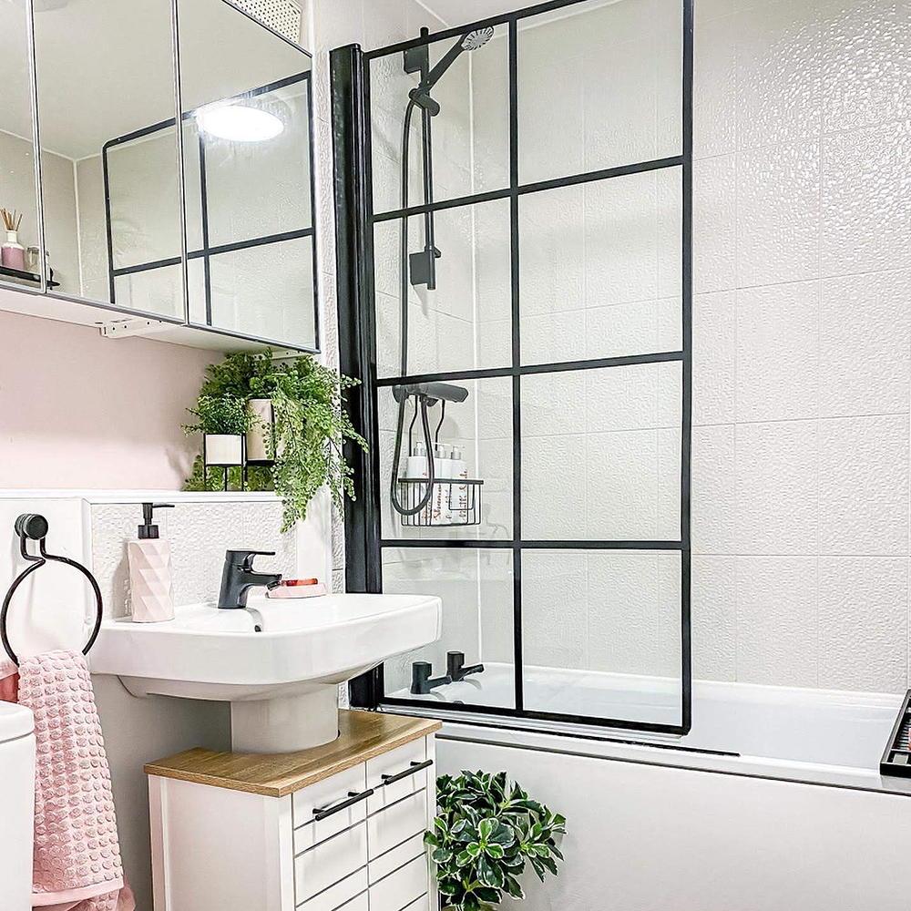 Clever DIYer shows how to create a Crittall-effect shower door – for just £2!