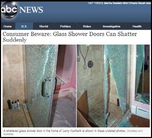 Consumer Beware: Glass Shower Doors Can Shatter Suddenly 
