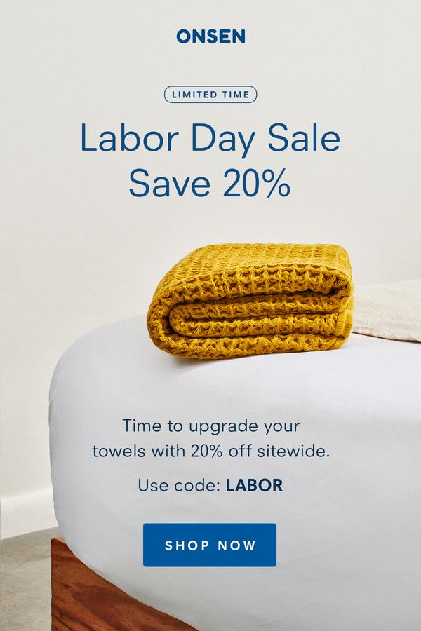 Deal: Grab Our Fave Onsen Bath Towels for 20% Off During This Labor Day Sale 