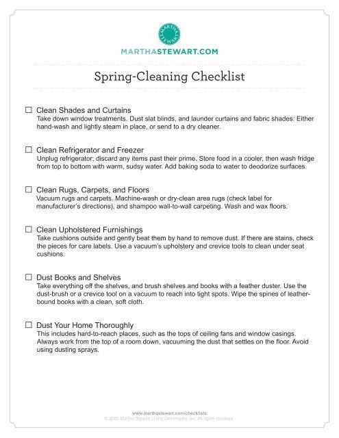 Martha Stewart’s spring cleaning tips