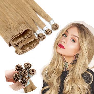 Weft Hair Extension Hand Tied Double Drawn Blonde Human Hair Weave, Invisible Hand Sewn Weft Hair, Hand Tied Weft Hair Extensions 100% Human Hair extension - Buy China hand tied weft hair extension on Globalsources.com 