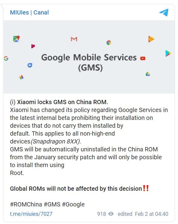 Updated | Xiaomi uses MIUI 12.5 update to start blocking Google Mobile Services installation on China ROM smartphones 