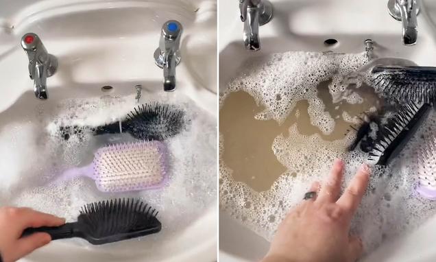 WATCH: Video of woman washing her dirty hairbrushes goes viral 