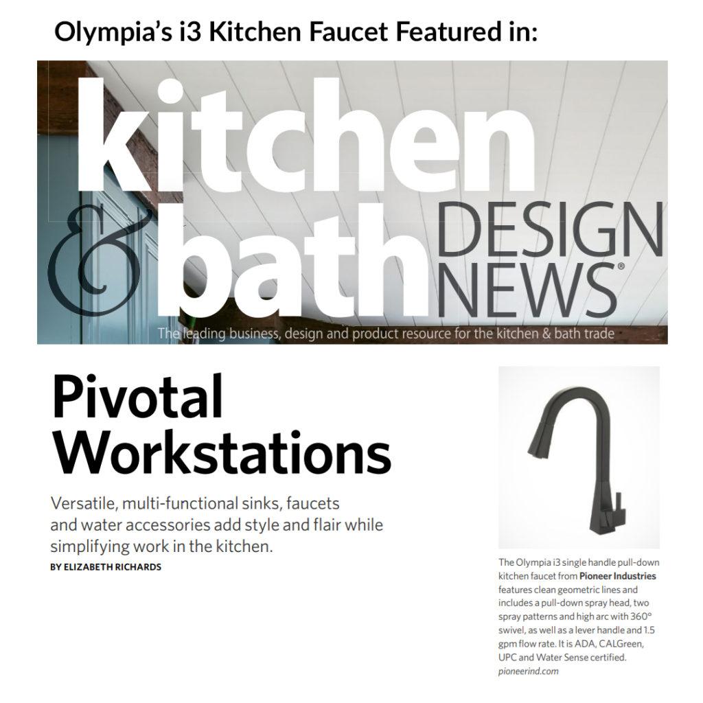 New Olympia i3 kitchen faucet: geometric lines, minimalist style