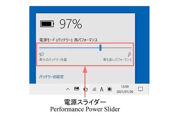 ASCII.jp Modern Standby対応PCでバッテリーアイコンをクリックすると表示されるスライダーの謎