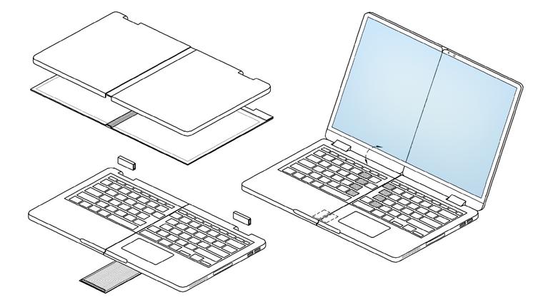 Samsung patents convertible laptop with detachable foldable display - SamMobile