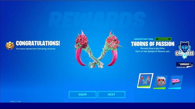 Get Fortnite Stoneheart Trials Thorns of Passion Pickaxe