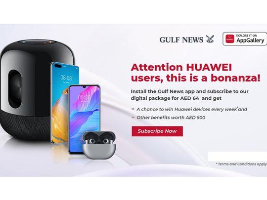 It was raining phones, wireless earphones, with Huawei and Gulf News digital subscription offer