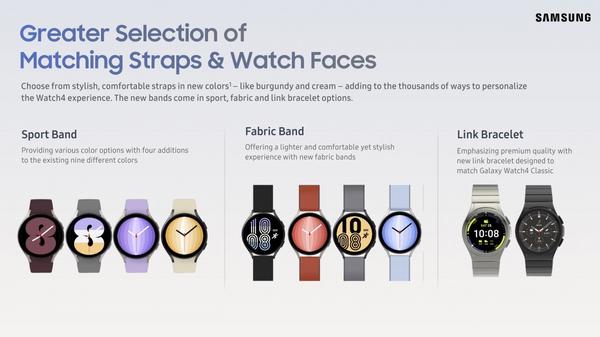Samsung announces an extensive update for the Galaxy Watch4 series and nearly a dozen new watch bands