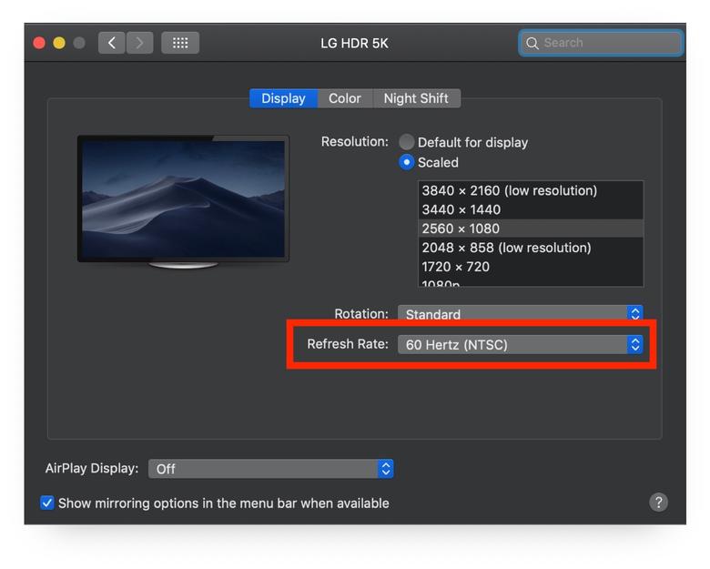 How to Change the Refresh Rate on Your MacBook Pro Display