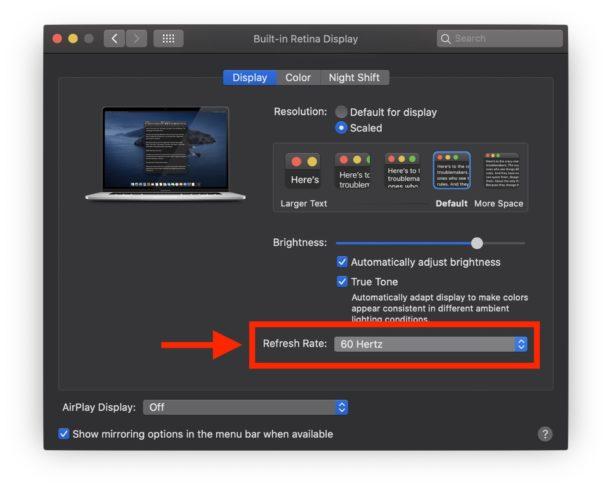 How to Change the Refresh Rate on Your MacBook Pro Display 