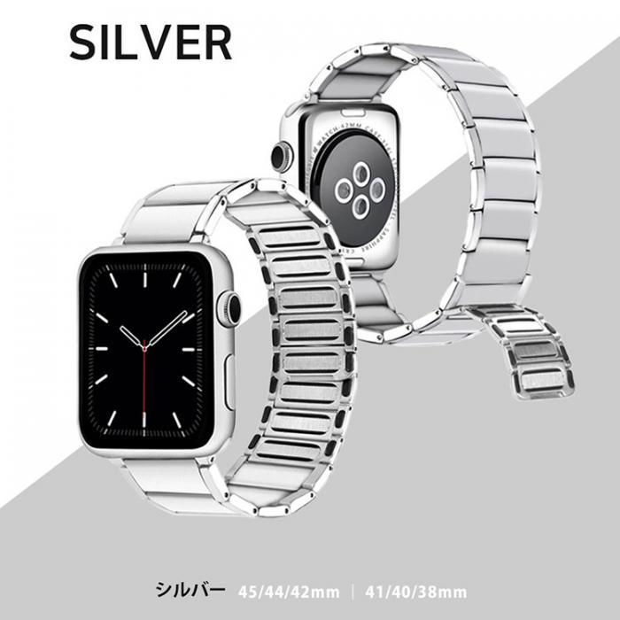 アスキーストア's セレクション 高品質なステンレススチール使用！ マグネット内蔵型Apple Watch専用メタルベルト