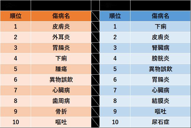  アイペット、「保険金請求が多い傷病のランキング」を発表