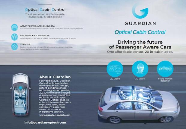 CES 2019: イスラエルのGuardian Optical Technologies、走行中の車内でドライバや同乗者の動作を検知できる技術を開発