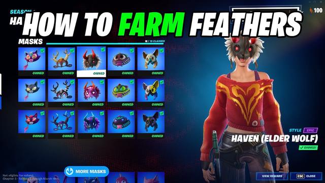 How to find Feathers to unlock Haven’s Masks in Fortnite