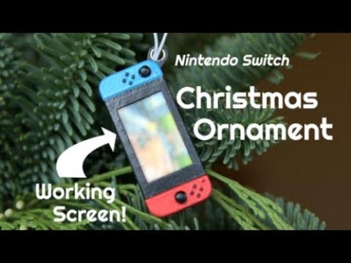 ゲームのGIFアニメを再生する、3D印刷したミニミニNintendo Switchオーナメント