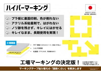 「ハイパーマーキング」 工場床サインシリーズ 黄色 3種 を新発売 