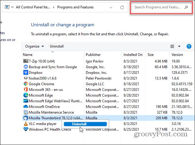 How to uninstall programs in Windows 11 