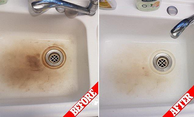 How an  rust remover removed stubborn brown stains from mother's filthy sink 