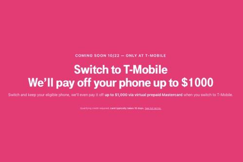 T-Mobile Will Pay Off Your Phone Up to $1,000