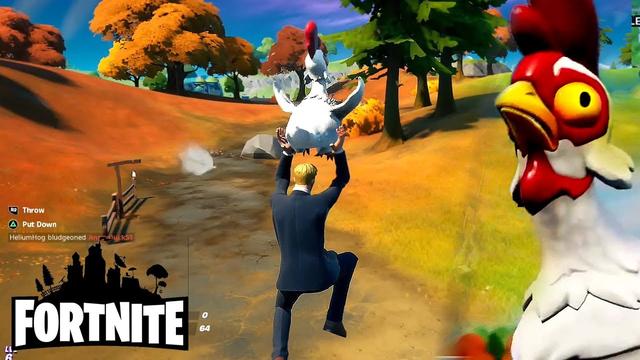 How do you find and fly with a Fortnite chicken? 