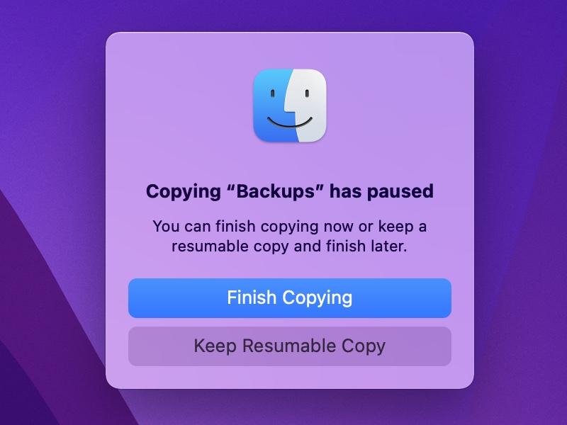 How to Pause a Copying File and Resume It Later on Mac 