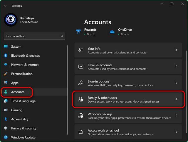 How to remove a Microsoft account from Windows 11