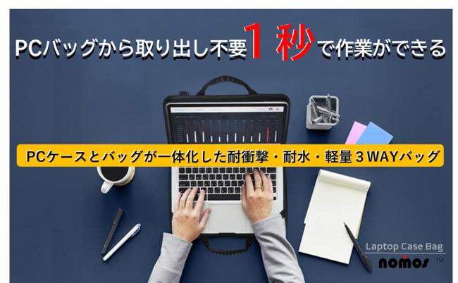 ノートPCとケースが一体化したバッグ「ノモス・ラップトップ・ケースバッグ」Makuake（マクアケ）限定の特別価格で先行予約販売開始。