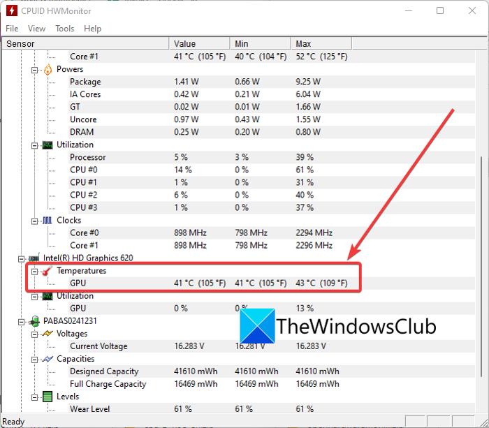 How to check the GPU Temperature in Windows 11/10