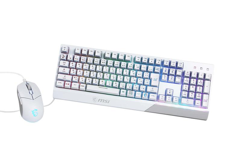 MSI、カラー発光にも対応した白色ゲーミングキーボード＋マウスセット