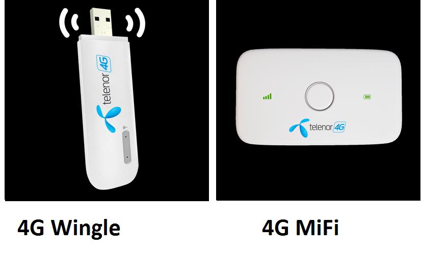Telenor 3G/4G Device Packages: Dongles, Wingles & MiFi 2019 