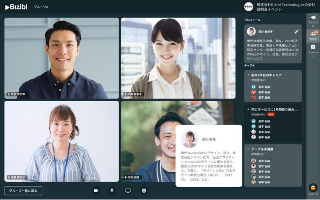 参加者の動きやプロフィールを可視化。セミナー・イベントのオンライン開催SaaS「Bizibl」がグループトーク機能を拡充 
