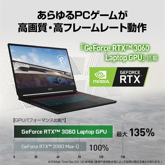 第12世代 Core™ i7 & GeForce RTX™ 3060搭載で薄さ17mm・軽さ1.8kg！ 薄型ゲーミングノートPCの“極大進化”モデル「Stealth 15M B12U」発売