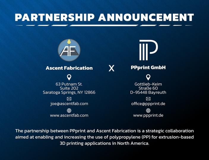 PPprint partners with Ascent Fabrication Inc Polypropylene for medical applications