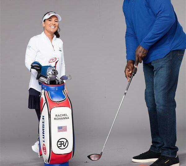 Sections Shaquille O’Neal teams up with pro mom Rachel Rohanna to help promote Epson's title sponsorship of LPGA qualifying tour