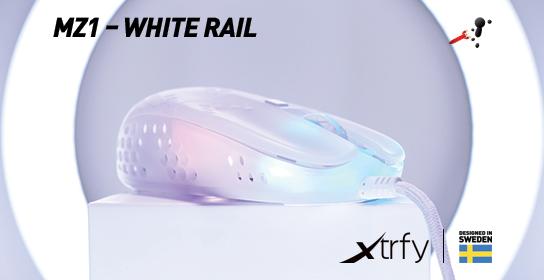 北欧ゲーミングデバイスブランド「Xtrfy」より、海外レビュアーRocket Jump Ninja氏デザインのコラボマウスに、ホワイトバージョン「MZ1 - White Rail」が新登場！