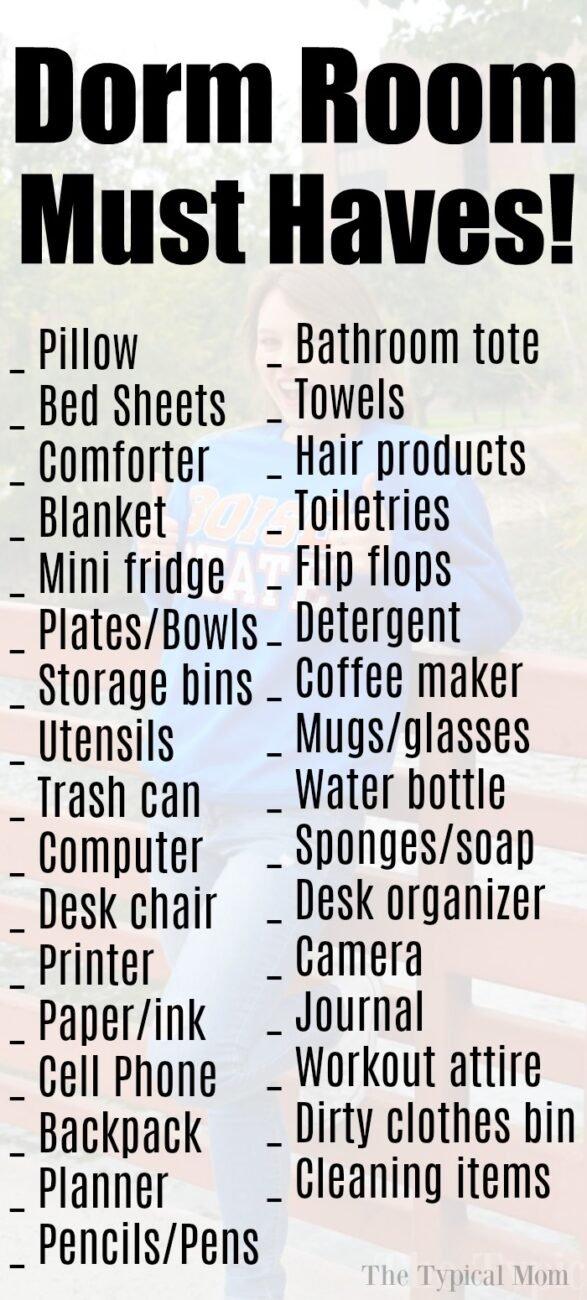Dorm Room Essentials Checklist 
