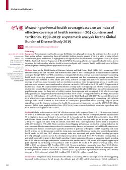 Measuring universal health coverage based on an index of effective coverage of health services in 204 countries and territories, 1990–2019: a systematic analysis for the Global Burden of Disease Study 2019 - The Lancet 