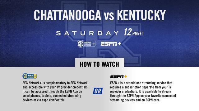 Kentucky-Chattanooga to air exclusively on SECN+ and ESPN+