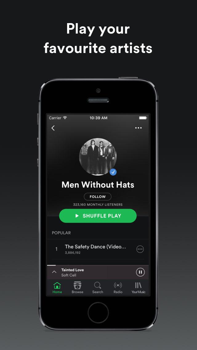 On the Spotify mobile app 