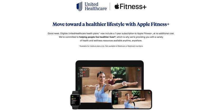 UnitedHealthcare teams up with Apple to offer members a free year of Fitness+ Guides