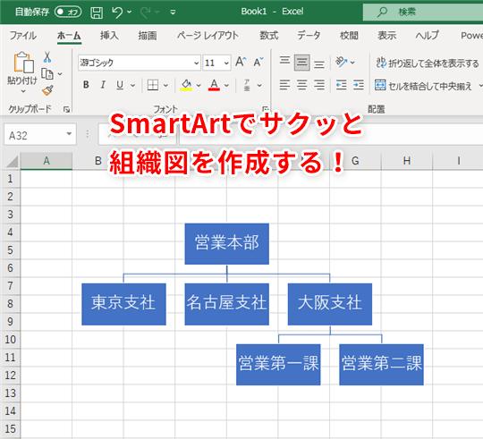 【Excel】組織図を効率よく作りたい！ エクセルで簡単に概念図を作成するテク