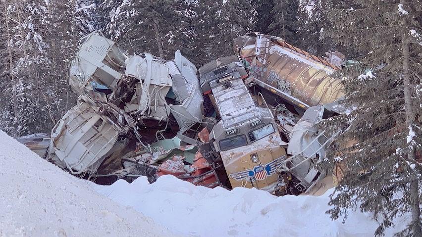 Rail line reopens following 15-car train derailment in Yoho National Park