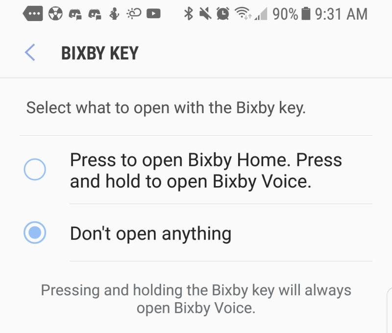 Galaxy S8のBixbyボタンがオフれるように。 