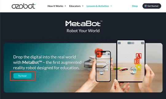 ARで出現する無料のプログラミング教育用ロボット「MetaBot」 