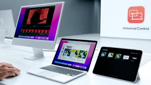 What is the mechanism of "universal control" that enables direct cooperation just by arranging Mac and iPad side by side?