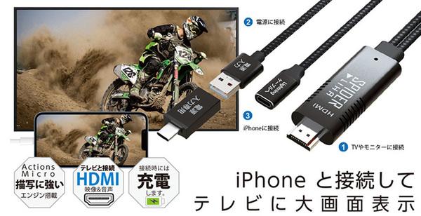 ASCII Store's Selection Adapter "LIHA05" that allows you to watch iPhone images on a big screen TV! For USB Type-C connection (released in early February)